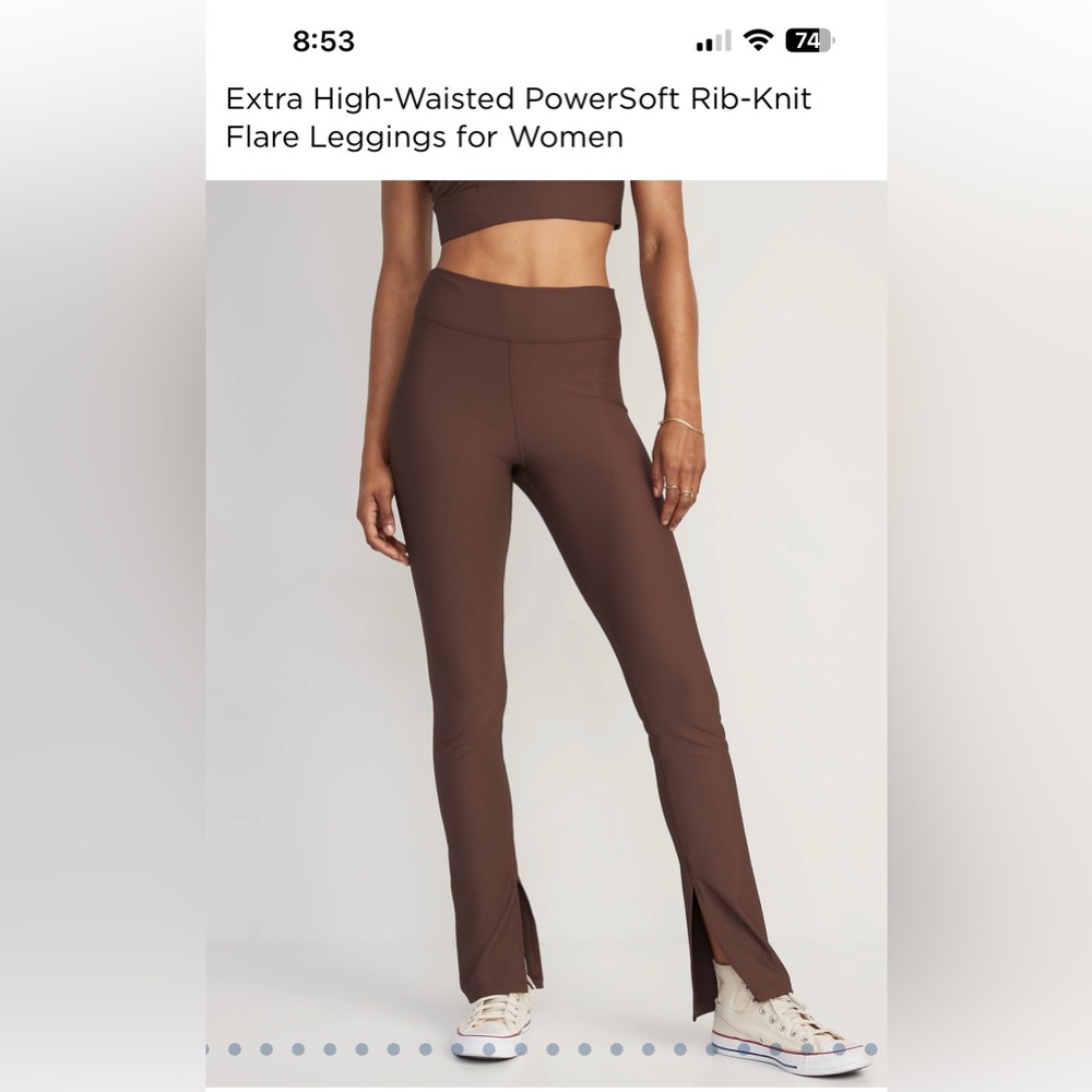 Old Navy Extra High-Waisted PowerSoft Rib-Knit Flare Leggings for Women